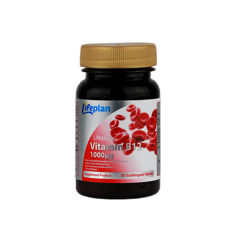 قرص زیر زبانی ب12 1000 میکروگرم لایف پلن - 30 عددی