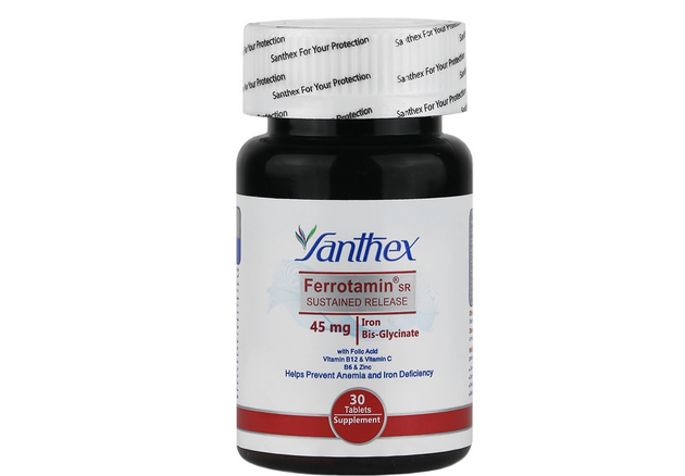 قرص آهن آیرون بیس گلایسینات 45 فروتامین سنتکس - 30 عددی