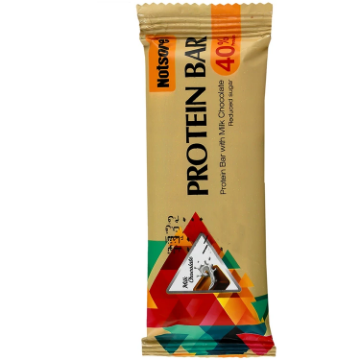تصویر  شکلات پروتئین بار 40 درصد با روکش شکلات شیری ناتسور - 40 گرم